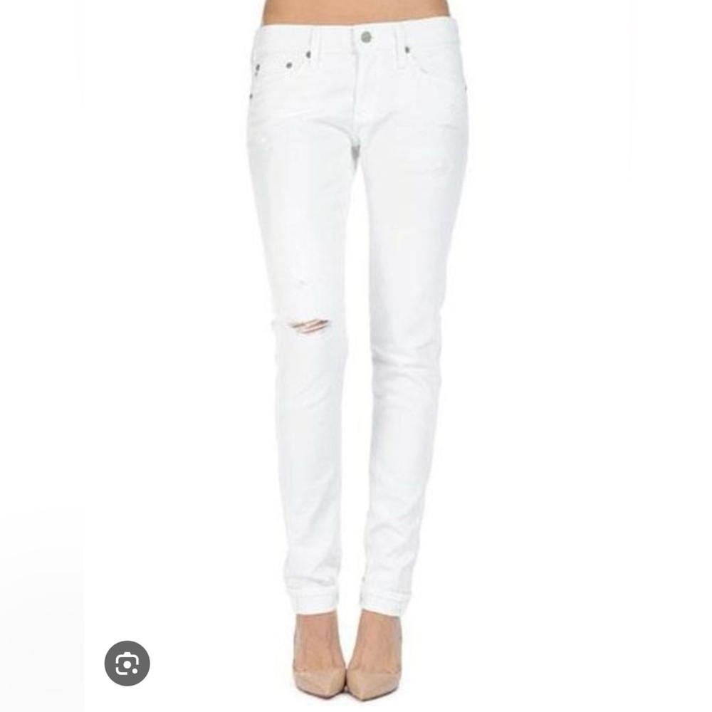 AG Adriano Goldschmied Distressed Skinny Jeans, 25, White PERFECT FOR SUMMER !